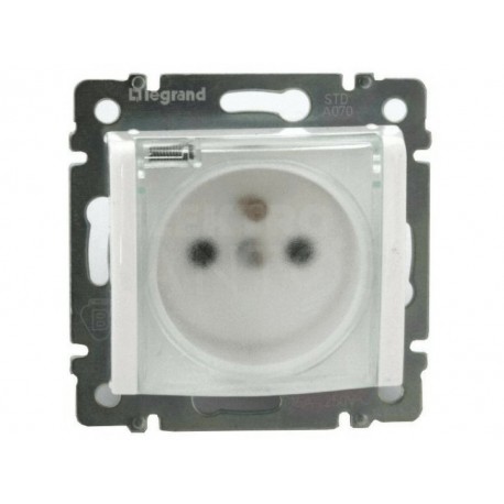 zásuvka 1-nás.Va biela s krytom  IP44